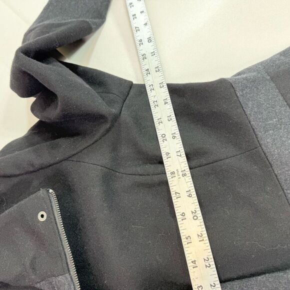 Guess Coat Womens XXL 2X Black Gray Hooded Wool Blend Overcoat A Line Classic - Picture 8 of 10